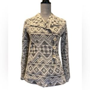 Lucky Brand Aztec Print Sweater Jacket XS